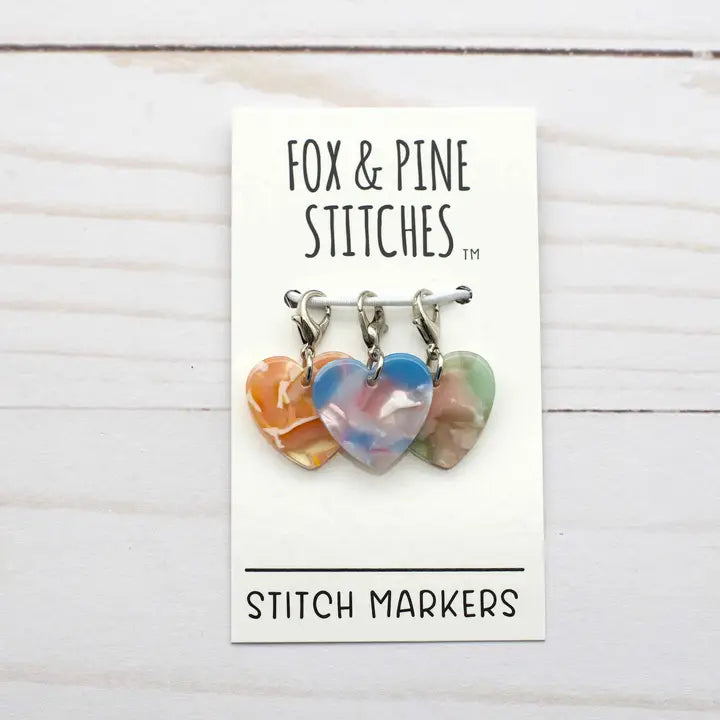 Heart Shaped Glass Stitch Markers