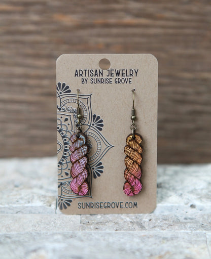 Wooden Yarn Hank Earrings