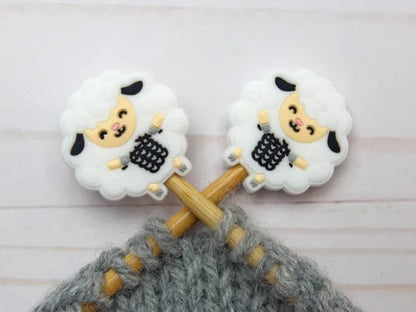 White Sheep Knitting Stitch Stoppers