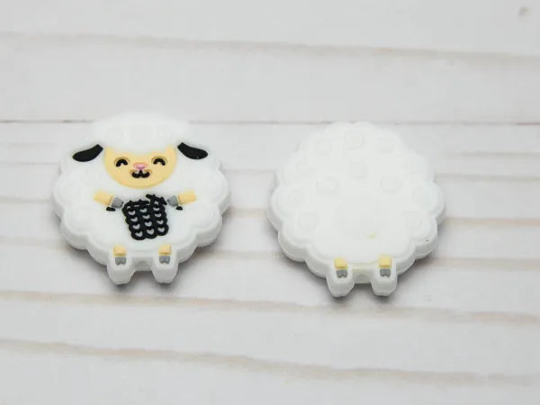 White Sheep Knitting Stitch Stoppers