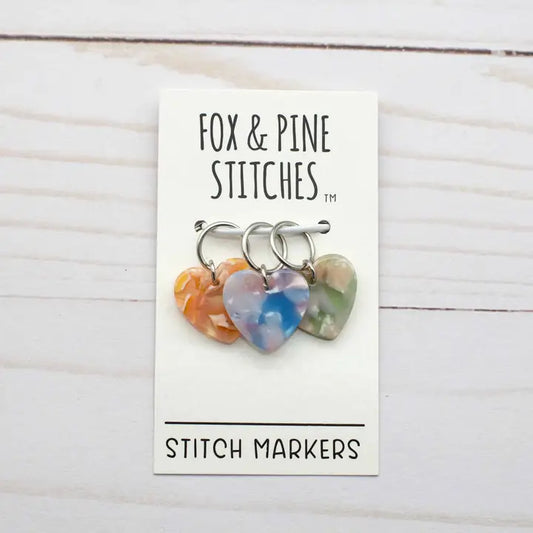 Heart Shaped Glass Stitch Markers